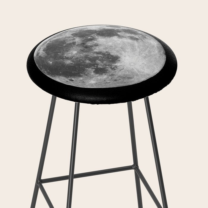 Full Moon print black-white photograph new lunar eclipse poster bedroom home wall decor Stool Gallery Image 2