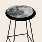 Full Moon print black-white photograph new lunar eclipse poster bedroom home wall decor Stool Gallery Image 2