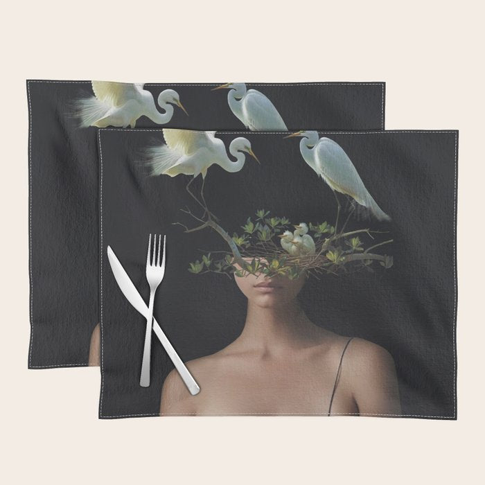 Lady with Birds 3 Placemat Gallery Image 1