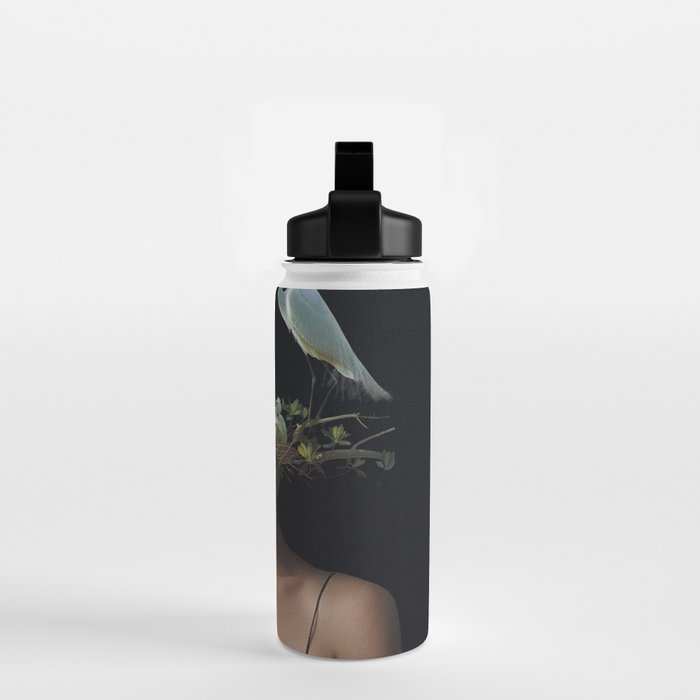 Lady with Birds 3 Water Bottle Gallery Image 2
