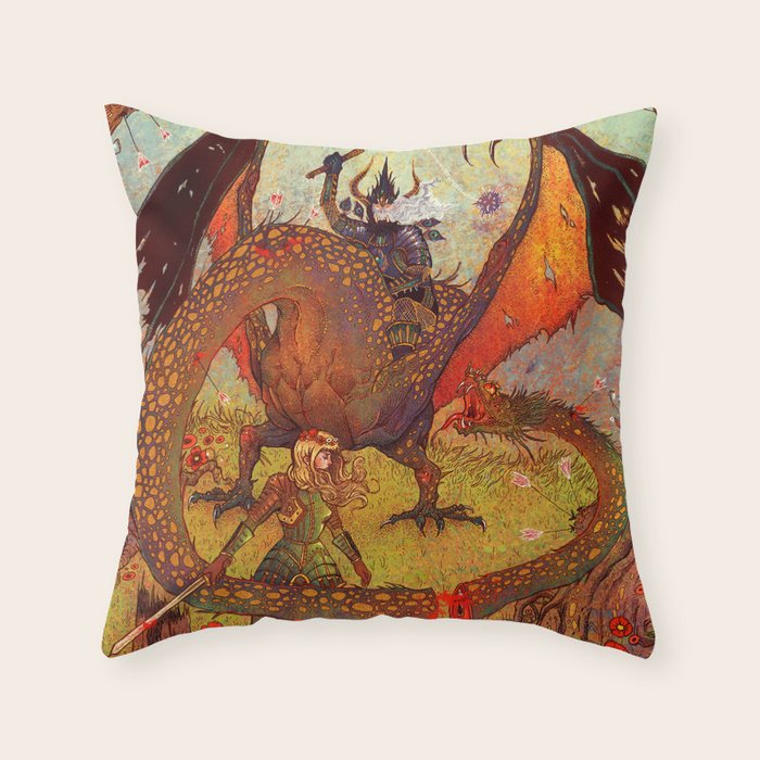 Dragon Slayer Throw Pillow Gallery Image 1