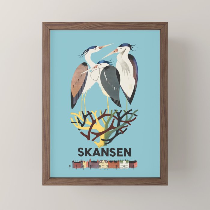 Skansen Zoo - Vintage Swedish Poster, 1954 Mini Art Print Gallery Image 2