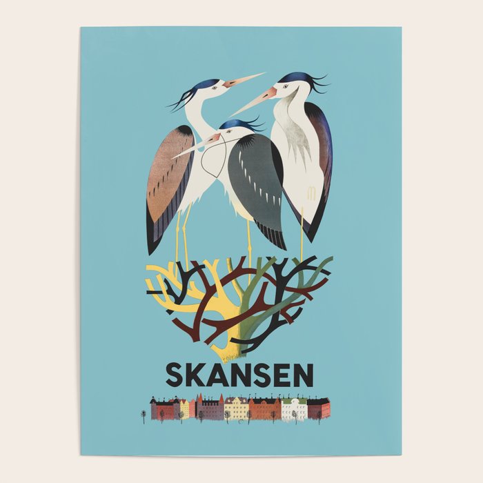 Skansen Zoo - Vintage Swedish Poster, 1954 Poster Gallery Image 1