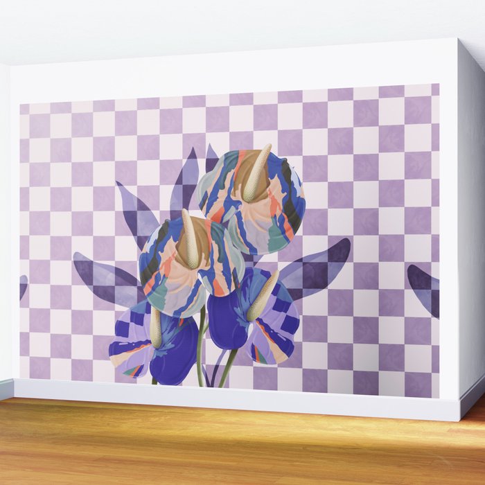 Modern artistic flowery tropical Wall Mural Gallery Image 2