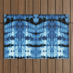 Indigo Satin Shibori Outdoor Rug Gallery Image 1
