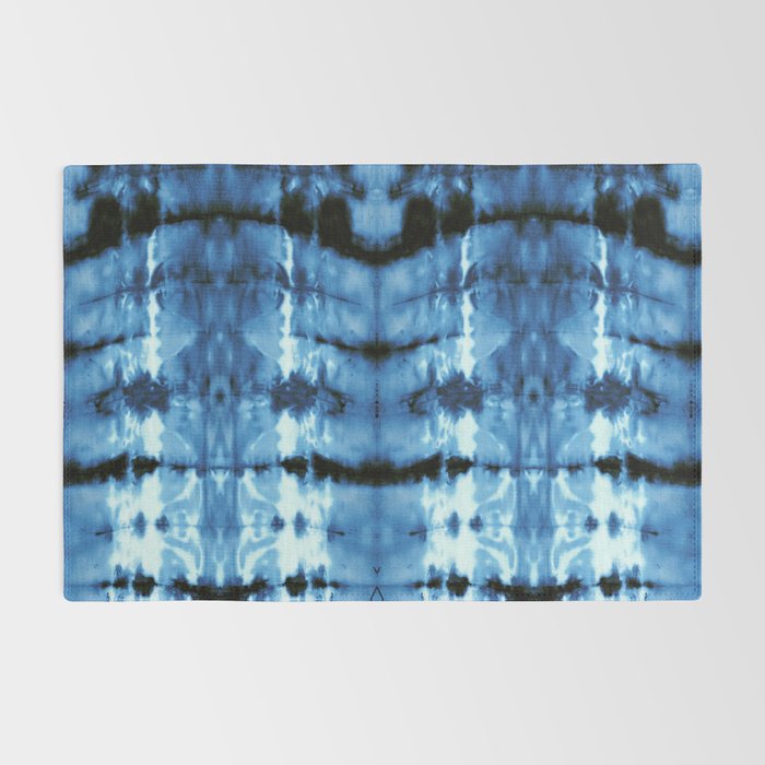 Indigo Satin Shibori Rug Gallery Image 2