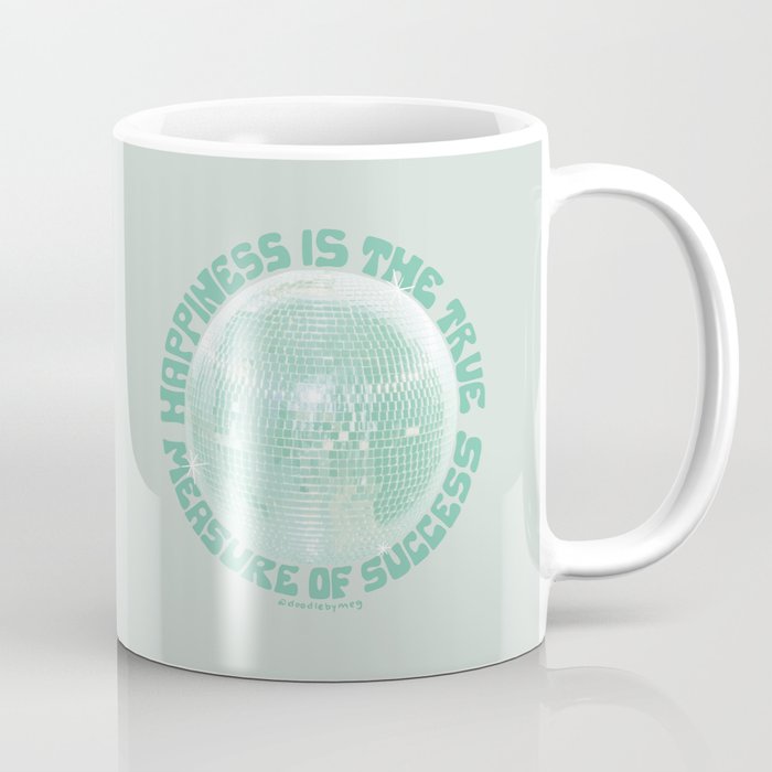 Happiness Is The True Measure of Success in Mint Coffee Mug Gallery Image 1