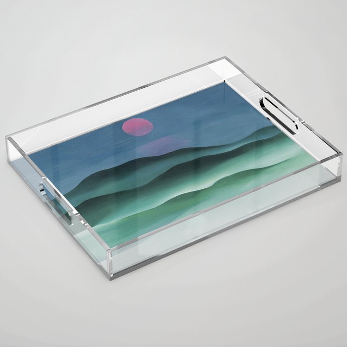 Pink Moon over Water (1924) by Georgia O'Keeffe Acrylic Tray Gallery Image 1