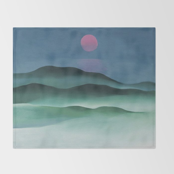 Pink Moon over Water (1924) by Georgia O'Keeffe Throw Blanket Gallery Image 2