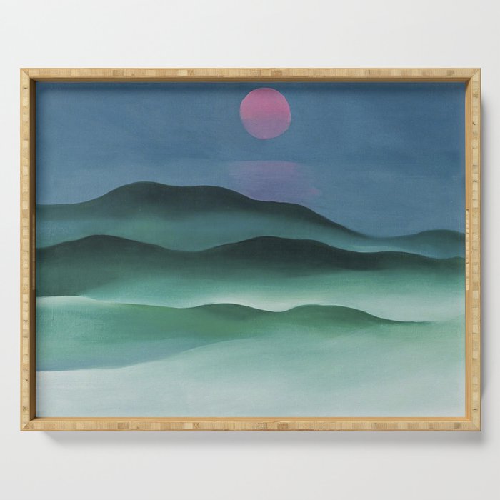 Pink Moon over Water (1924) by Georgia O'Keeffe Serving Tray Gallery Image 1