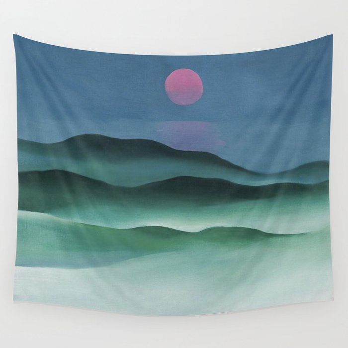 Pink Moon over Water (1924) by Georgia O'Keeffe Wall Tapestry Gallery Image 4