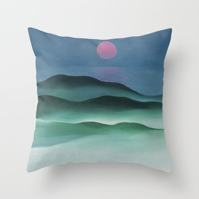 Pink Moon over Water (1924) by Georgia O'Keeffe Throw Pillow Gallery Image 6