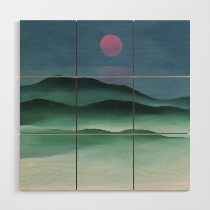 Pink Moon over Water (1924) by Georgia O'Keeffe Wood Wall Art Gallery Image 1