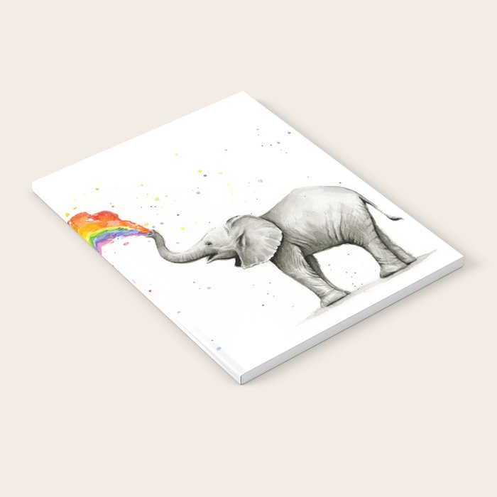 Baby Elephant Spraying Rainbow Notebook Gallery Image 2