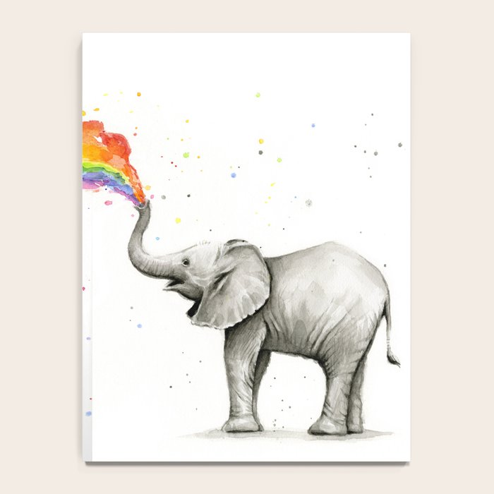 Baby Elephant Spraying Rainbow Notebook Gallery Image 4