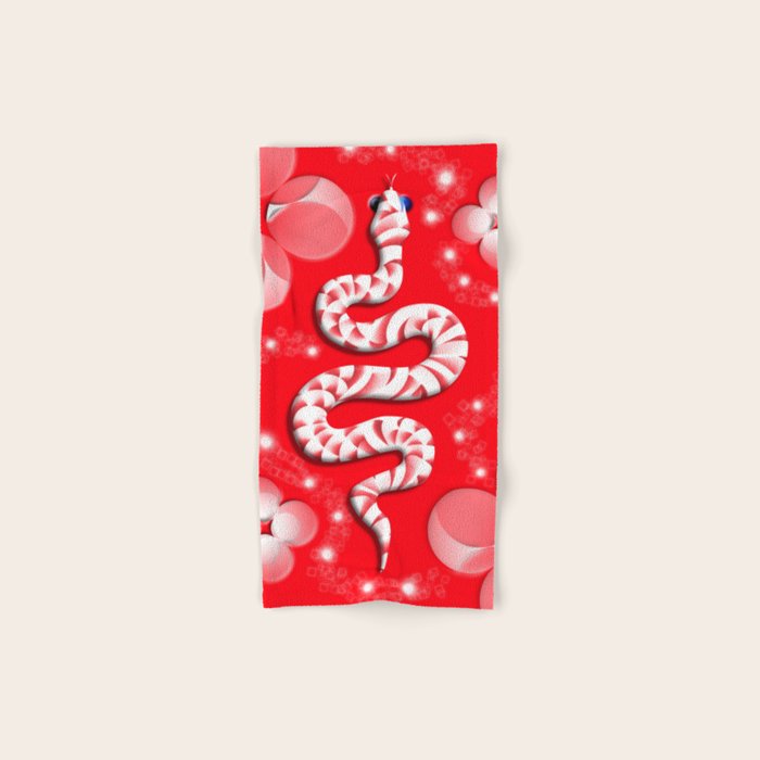 Lucky Red Snake Bath Towel Gallery Image 1