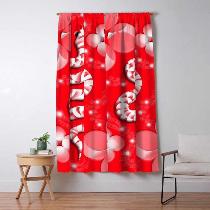 Lucky Red Snake Window Curtain Gallery Image 1
