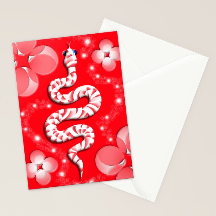 Lucky Red Snake Stationery Card Gallery Image 2