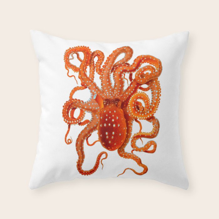 Vintage Octopus Throw Pillow Gallery Image 6
