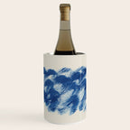 Ink Wave Blue Ocean Abstract Wine Chiller Gallery Image 1