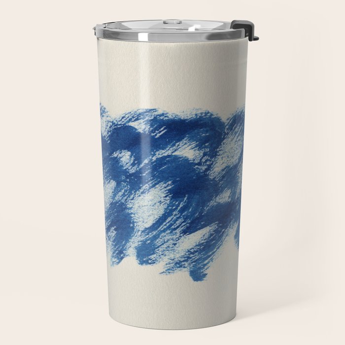 Ink Wave Blue Ocean Abstract Travel Mug Gallery Image 2