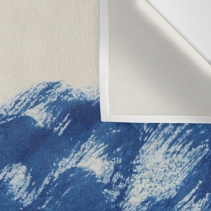 Ink Wave Blue Ocean Abstract Wall Tapestry Gallery Image 3