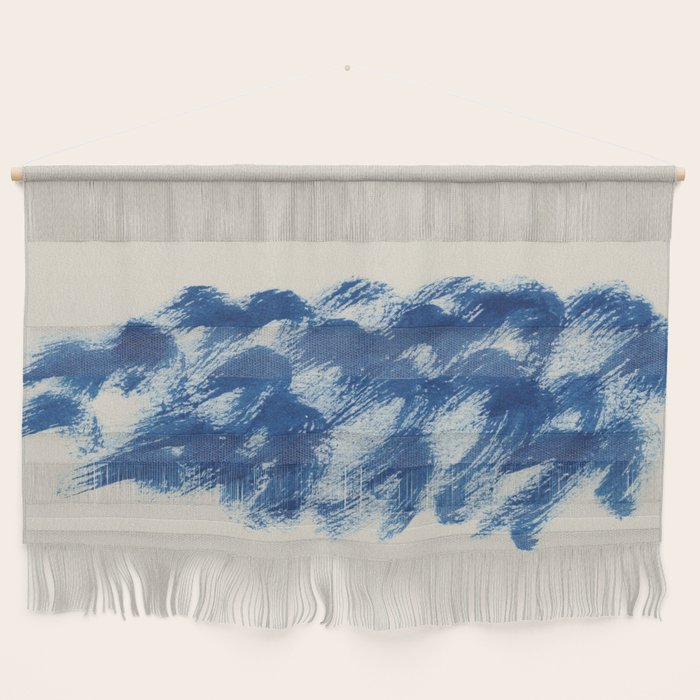 Ink Wave Blue Ocean Abstract Wall Hanging Gallery Image 1