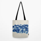 Ink Wave Blue Ocean Abstract Tote Bag Gallery Image 2