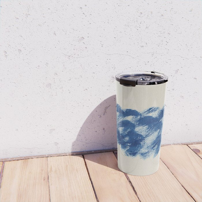 Ink Wave Blue Ocean Abstract Travel Mug Gallery Image 4