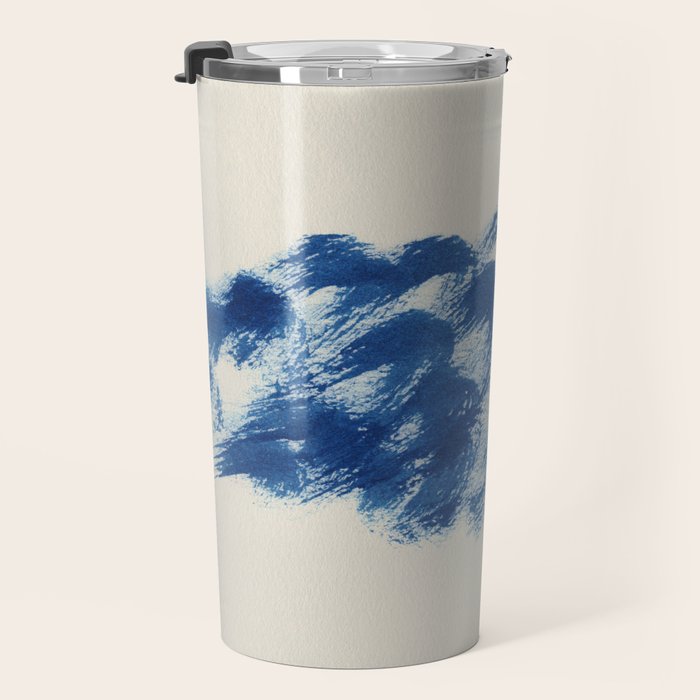 Ink Wave Blue Ocean Abstract Travel Mug Gallery Image 3