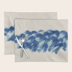 Ink Wave Blue Ocean Abstract Placemat Gallery Image 1