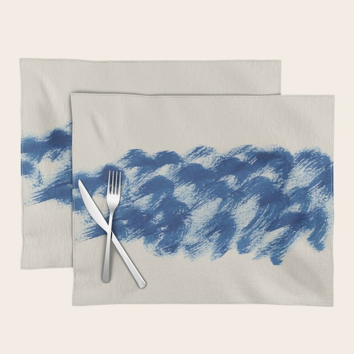 Ink Wave Blue Ocean Abstract Placemat Gallery Image 1
