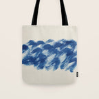 Ink Wave Blue Ocean Abstract Tote Bag Gallery Image 1