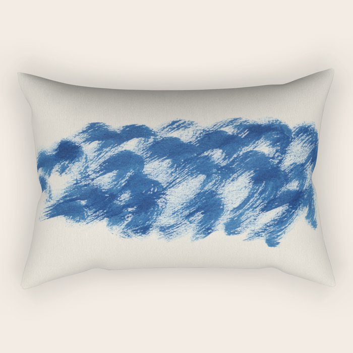 Ink Wave Blue Ocean Abstract Rectangular Pillow Gallery Image 2