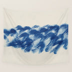 Ink Wave Blue Ocean Abstract Wall Tapestry Gallery Image 4