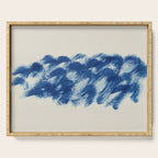 Ink Wave Blue Ocean Abstract Serving Tray Gallery Image 1