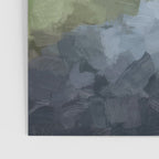 Trail at Dusk - Seafoam Skies Forest Green Navy Indigo River Abstract Nature Painting Art Print Poster Gallery Image 3