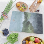 Trail at Dusk - Seafoam Skies Forest Green Navy Indigo River Abstract Nature Painting Art Print Cutting Board Gallery Image 2