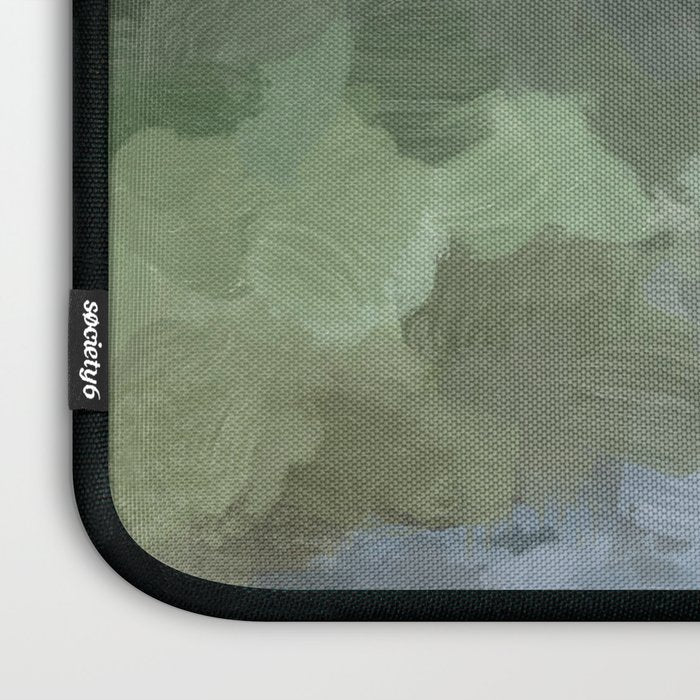 Trail at Dusk - Seafoam Skies Forest Green Navy Indigo River Abstract Nature Painting Art Print Laptop Sleeve Gallery Image 3