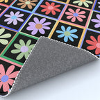 Checkered Flowers in Black  Rug Gallery Image 4