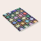 Checkered Flowers in Black  Notebook Gallery Image 2