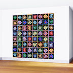 Checkered Flowers in Black  Wall Mural Gallery Image 2