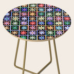 Checkered Flowers in Black  Side Table Gallery Image 2