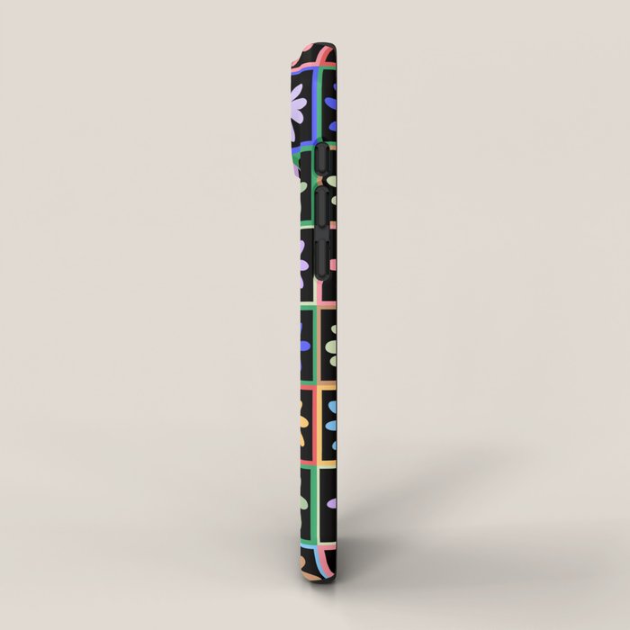 Checkered Flowers in Black  iPhone Case Gallery Image 2