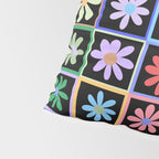 Checkered Flowers in Black  Pillow Sham Gallery Image 4