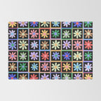 Checkered Flowers in Black  Rug Gallery Image 2