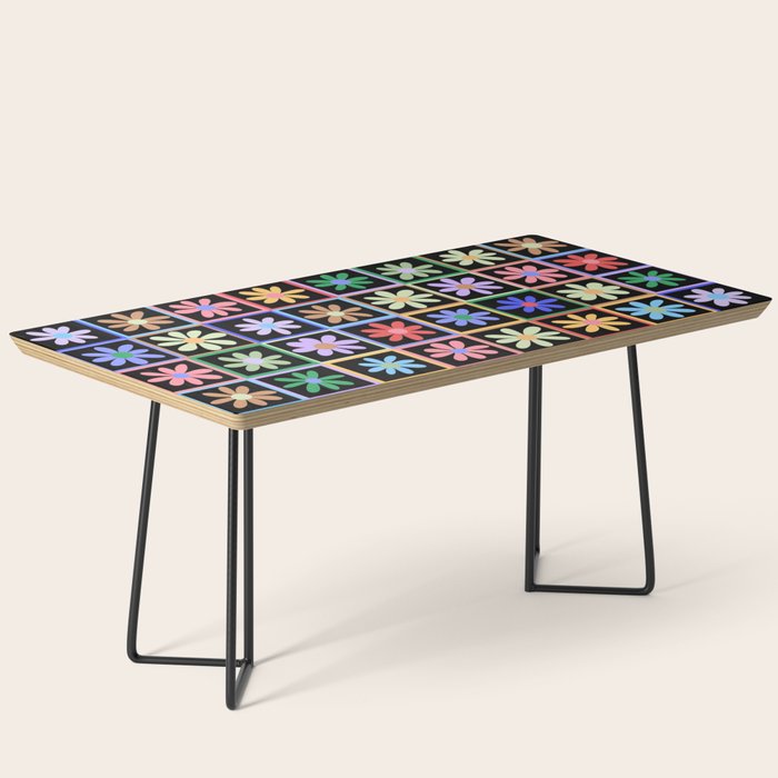 Checkered Flowers in Black  Coffee Table Gallery Image 1