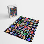 Checkered Flowers in Black  Jigsaw Puzzle Gallery Image 2