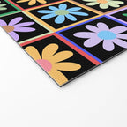 Checkered Flowers in Black  Welcome Mat Gallery Image 2
