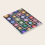 Checkered Flowers in Black  Notebook Gallery Image 3